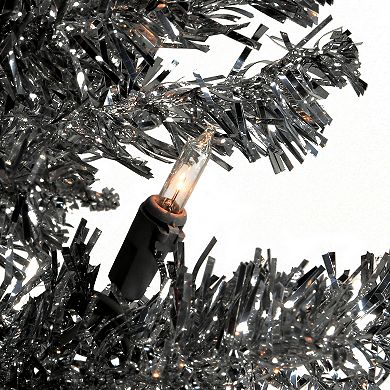 National Tree Company 7-ft. Pre-Lit Black Tinsel Artificial Christmas Tree