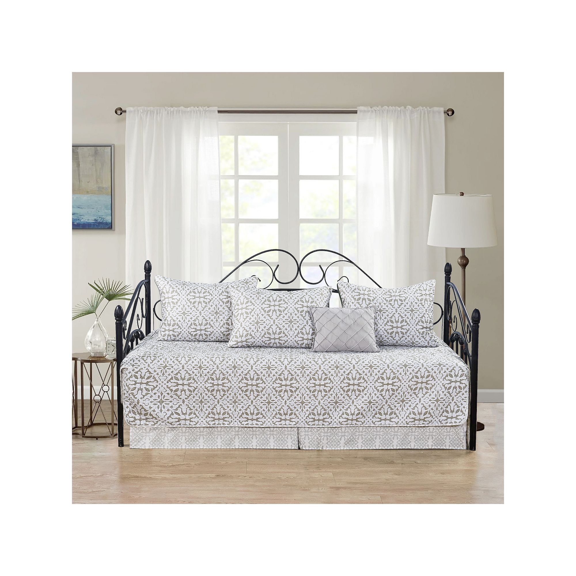 Serenta Bellamy 6 Piece Quilted Daybed Set, Gray