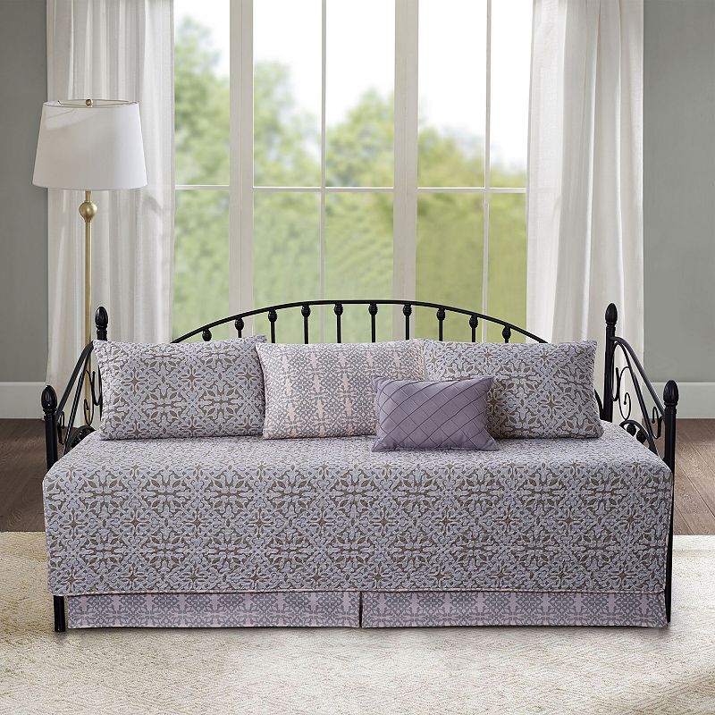 Serenta Bellamy 6 Piece Quilted Daybed Set, Grey, DAYBED REG