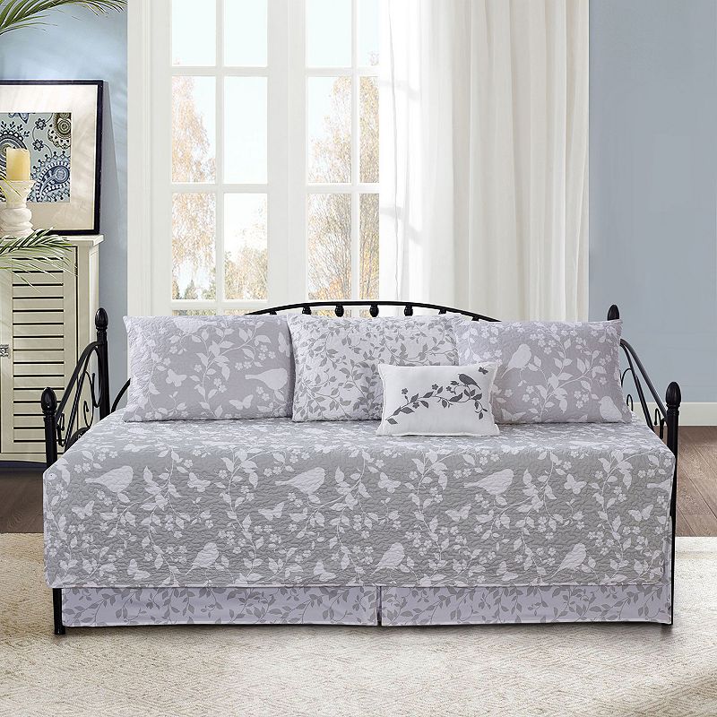 Serenta Birdsong 6-Piece Quilted Daybed Set, Grey, DAYBED REG