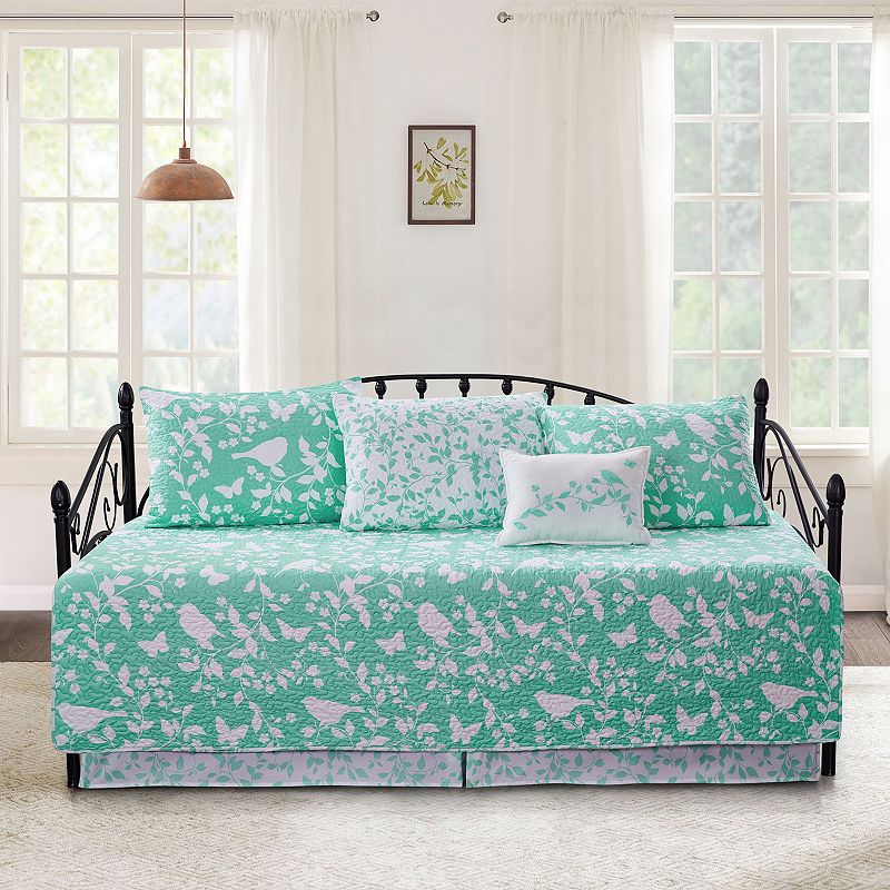 Serenta Birdsong 6-Piece Quilted Daybed Set, Green, DAYBED REG