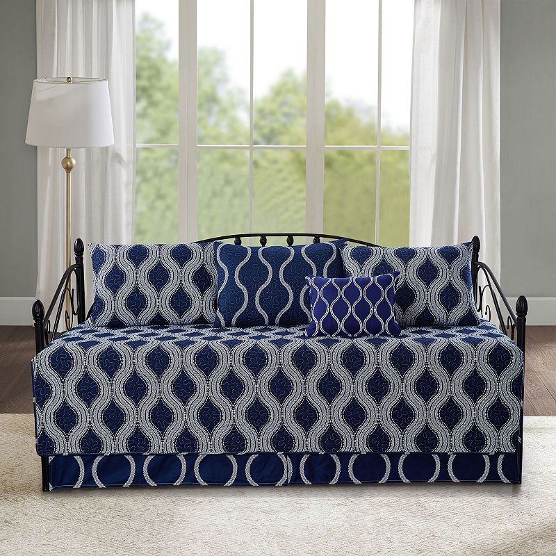 Charleston Prints 6-Piece Quilted Daybed, Blue, DAYBED REG