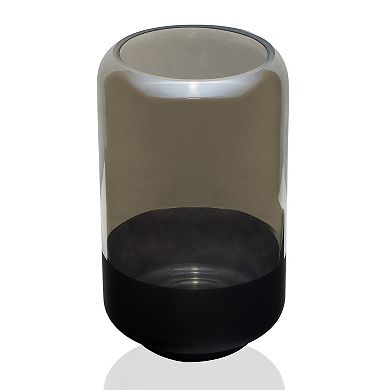 Scott Living Luxe Smoke Glass Vase with Black Bottom