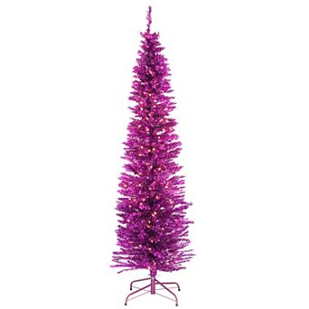 National Tree Company 6-ft. Pre-Lit Pink Tinsel Tree