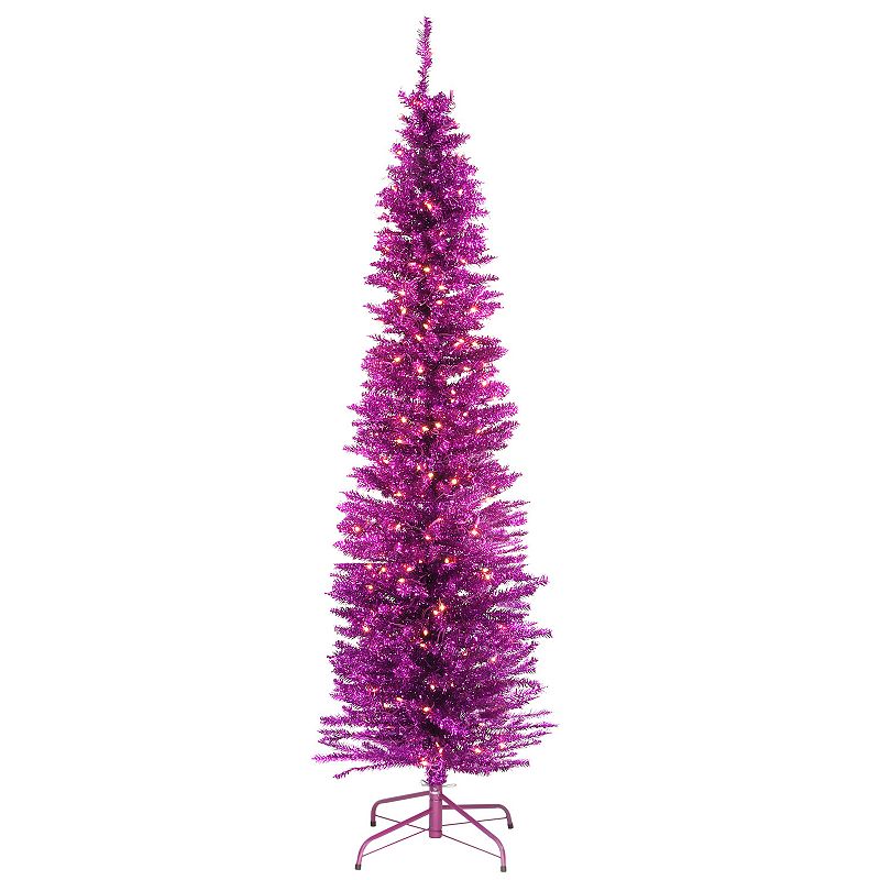 National Tree Company 6-ft. Pre-Lit Pink Tinsel Tree