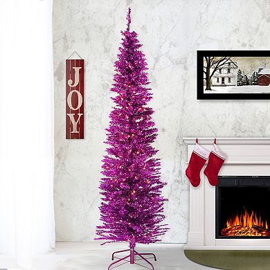 National Tree Company 6-ft. Pre-Lit Pink Tinsel Tree