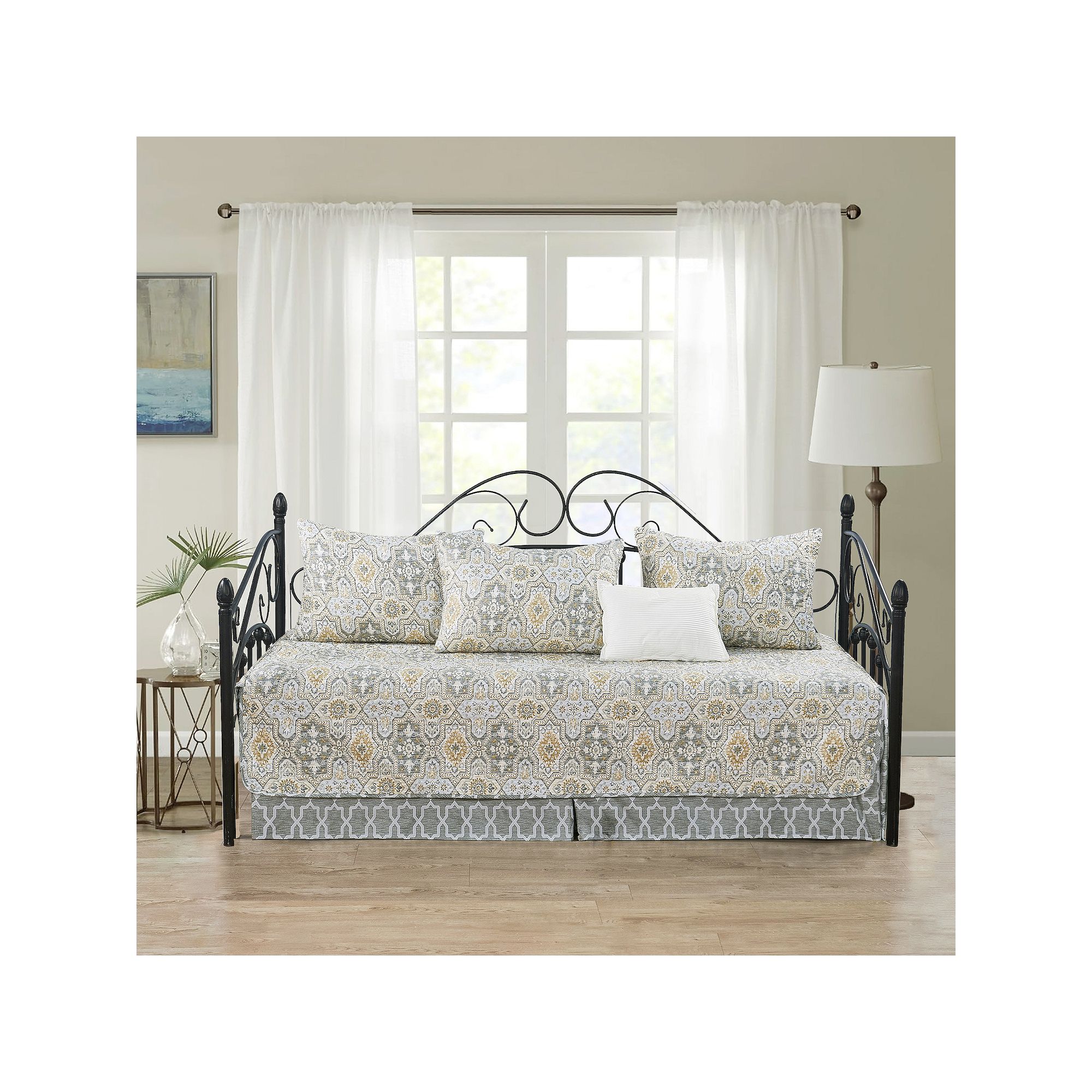 Serenta Lanza 6-Piece Quilted Daybed, Gray