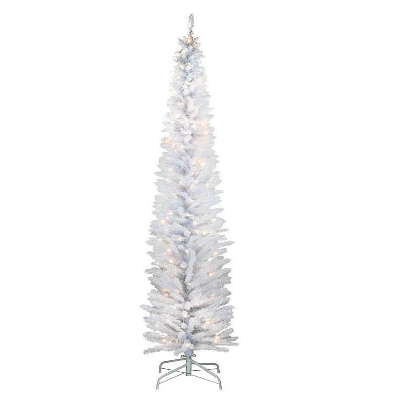 National Tree Company 7-ft. Pre-Lit White Iridescent Tinsel Tree