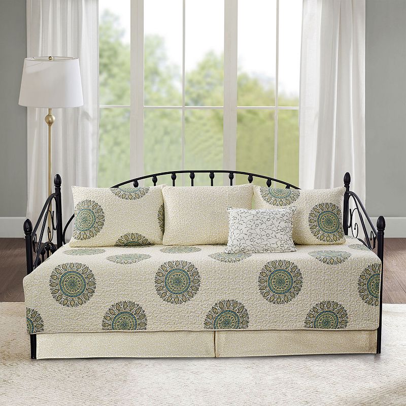 Serenta Encore 6-Piece Quilted Daybed, Beig/Green, DAYBED REG