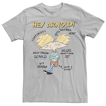 Men's Hey Arnold Attribute Diagram Sketch Tee