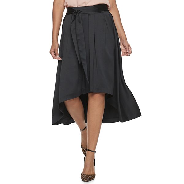 Shes Cool Juniors Hi Low Striped Mid Length Skirt