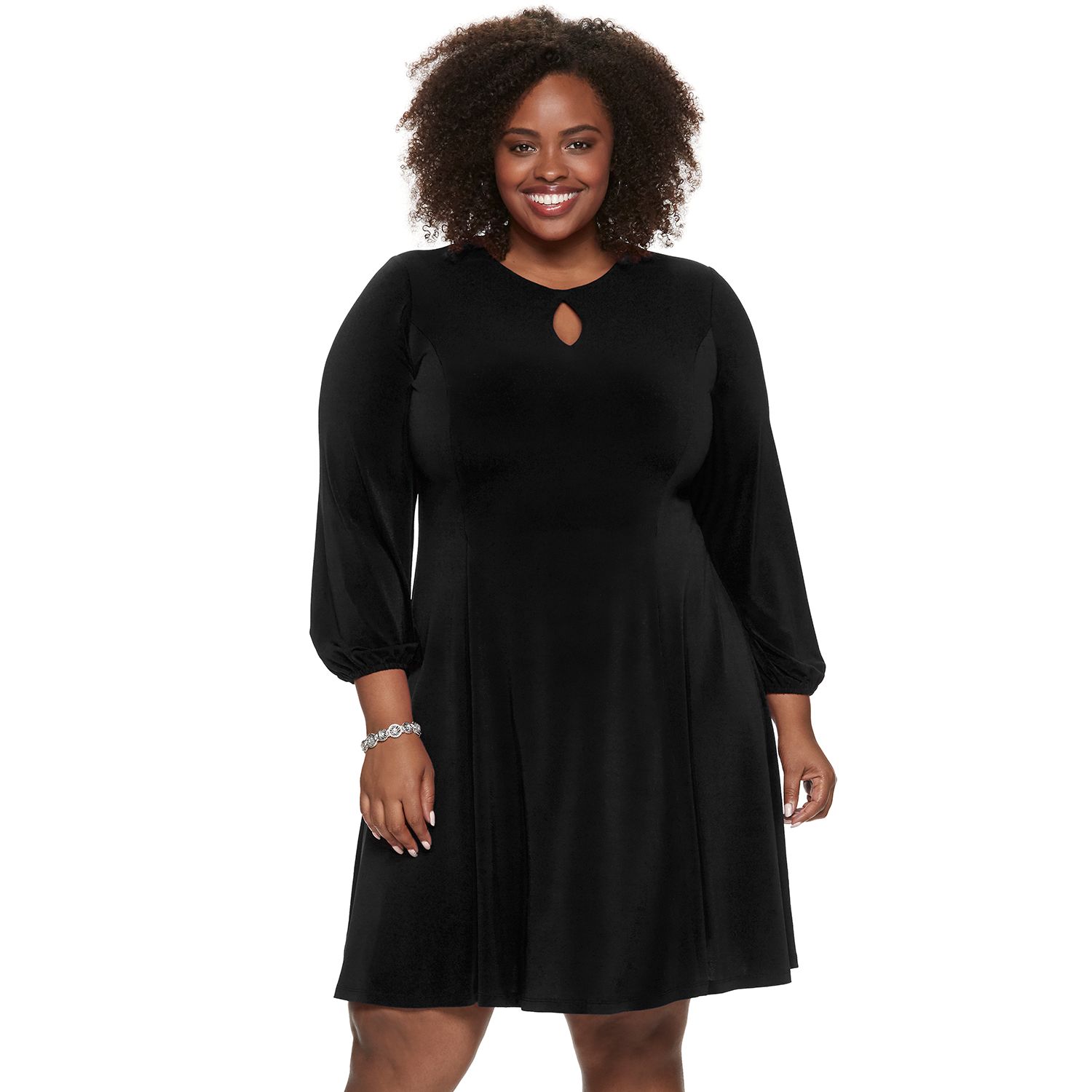 fit and flare dress with sleeves plus size