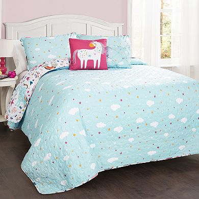 Lush Decor Unicorn Heart Quilt Set