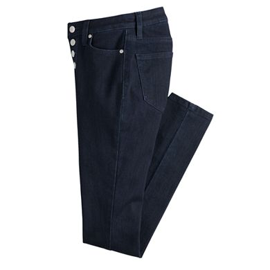Women's Nine West Bedford Button-Front High-Waisted Skinny Jeans