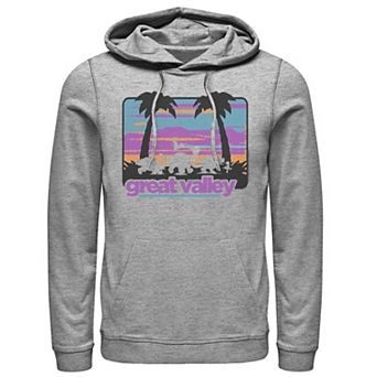 Men's Land Before Time Great Valley Pastel Portrait Character Silhouette Hoodie