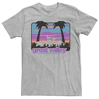 Men's Land Before Time Great Valley Pastel Portrait Character Silhouette Tee