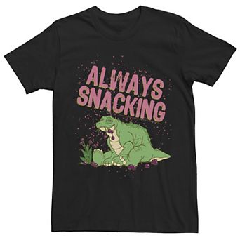 Men's Land Before Time Spike Always Snacking Paint Splatter Portrait Tee