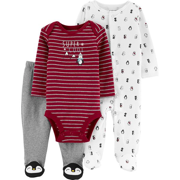 Carter's NWT 24M Infant Girl 3Pc Penguin Bodysuit Pant Set $22 