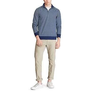 Pull Garçon Chaps Style Rugby - Zip Quart, Rayé Navy Et Vert - Taille 5 - Neuf Avec étiquettes