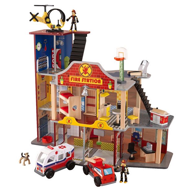 Kidkraft deluxe fire hot sale rescue play set