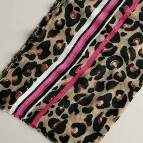 Women's Elizabeth and James Leopard Blanket Scarf with Stripe