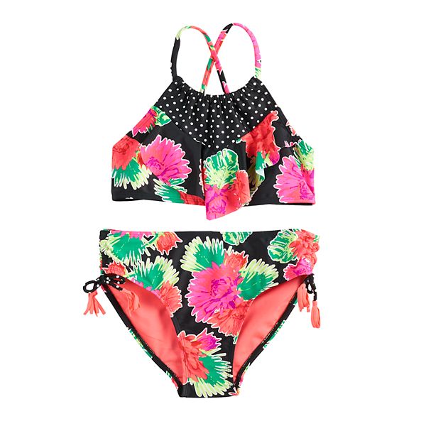 Girls 7-16 SO® Garden Party Bikini and Bottoms Swimsuit Set
