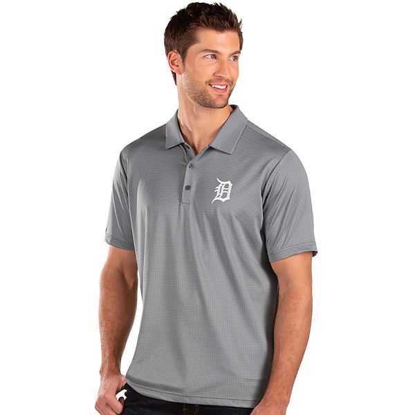 XL Large Antigua Detroit Tigers Men's Performance Polo Golf Shirt Gray  Baseball