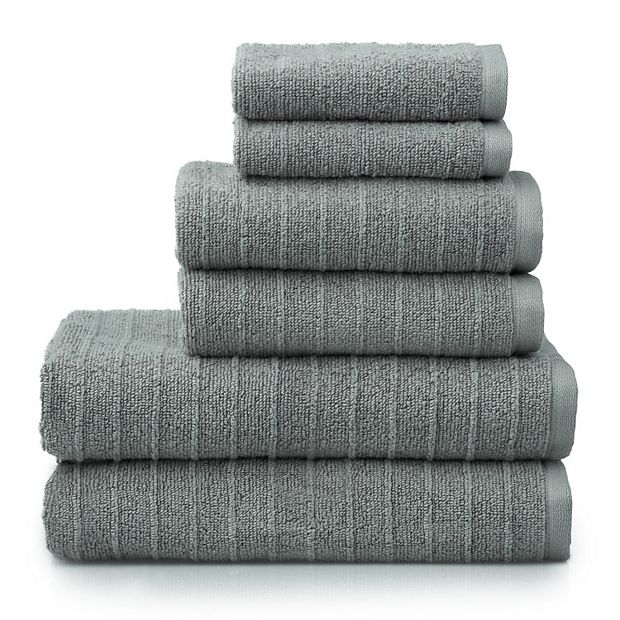 Welhome Soft Cotton Loop 6 Piece Bath Towel Set, Blush 