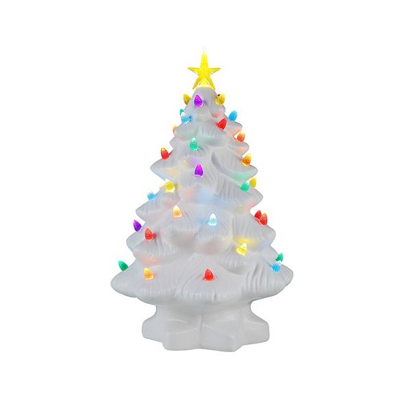 Mr Christmas Nostalgic Ceramic White Christmas Tree Table Decor