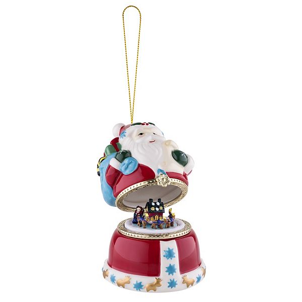 consum intenționat Fericit  Mr Christmas Music Box Santa Ornament