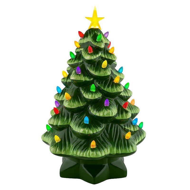 Mr. Christmas LED Green Nostalgic Ceramic Christmas Tree 14 in.