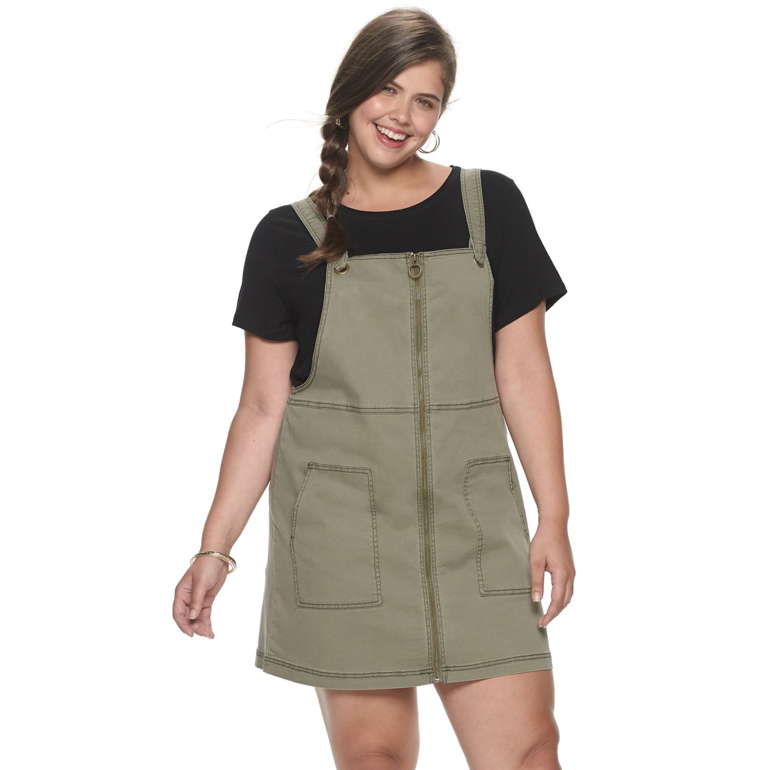 zip front overall dress