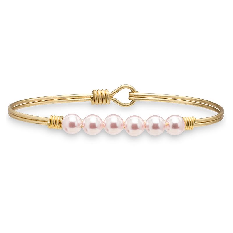 Luca + Danni Simulated Pearl Bangle Bracelet in Baby Pink, Womens, Size: P