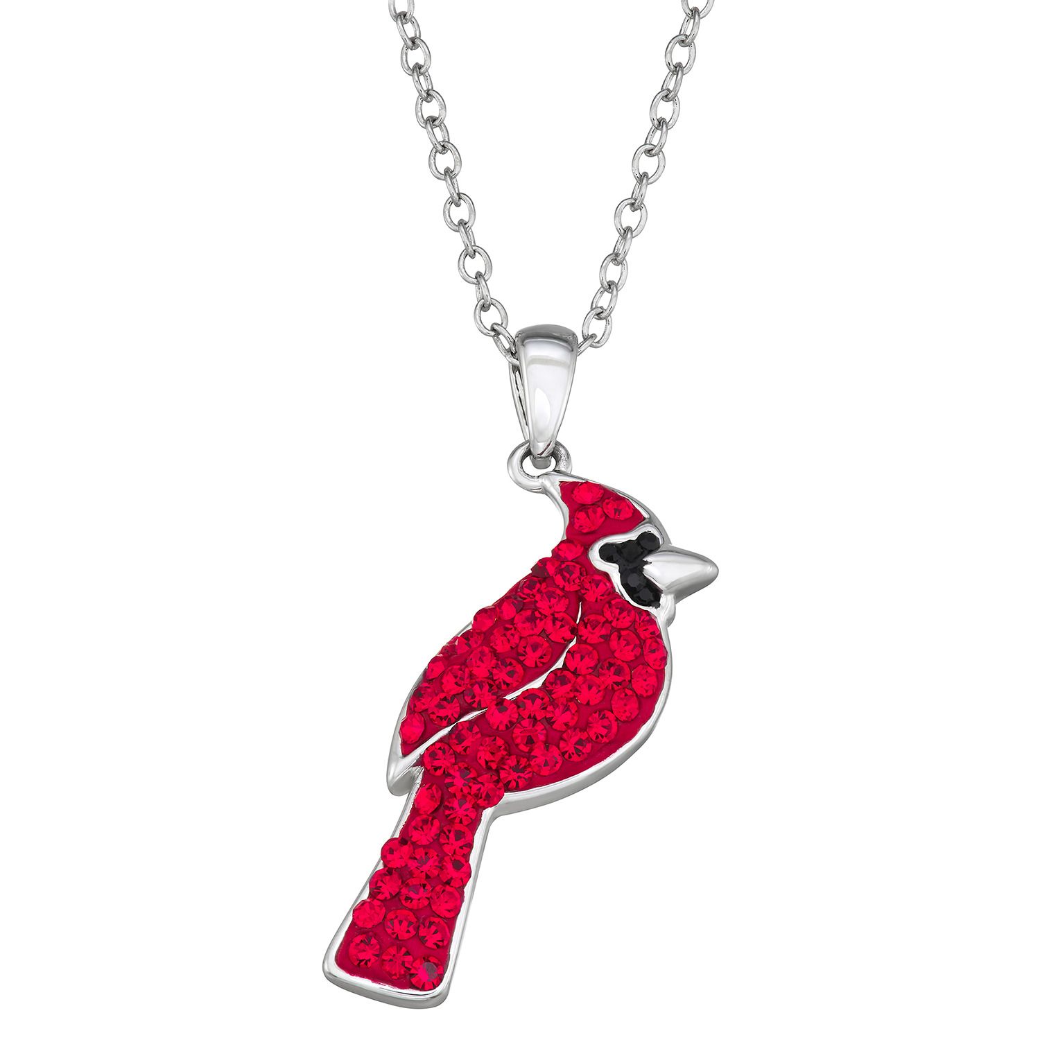Crystal Cardinal Pendant Necklace