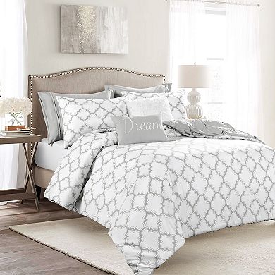 Lush Decor Ravello Pintuck Caroline Geo 7-Piece Comforter Set