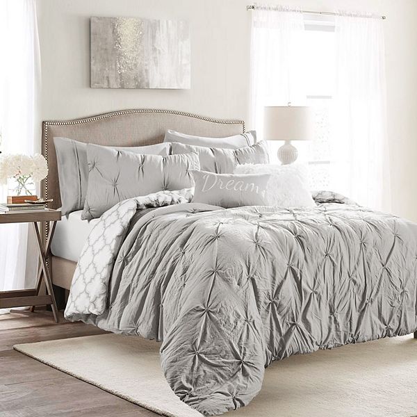 Lush Decor Ravello Pintuck Caroline Geo 7-Piece Comforter Set