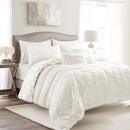 Lush Decor Ravello Pintuck Caroline Geo 5 Piece Comforter Set