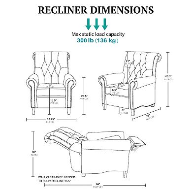 Madison Park Jetta Recliner Arm Chair