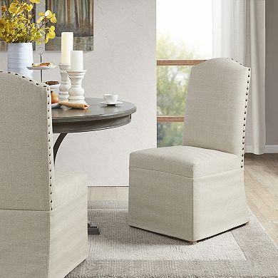 Madison Park Capa Set of 2 High Back Dining Chairs with Skirts