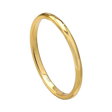 Primrose Sterling Silver And 18K Gold Plated Polished Band Ring