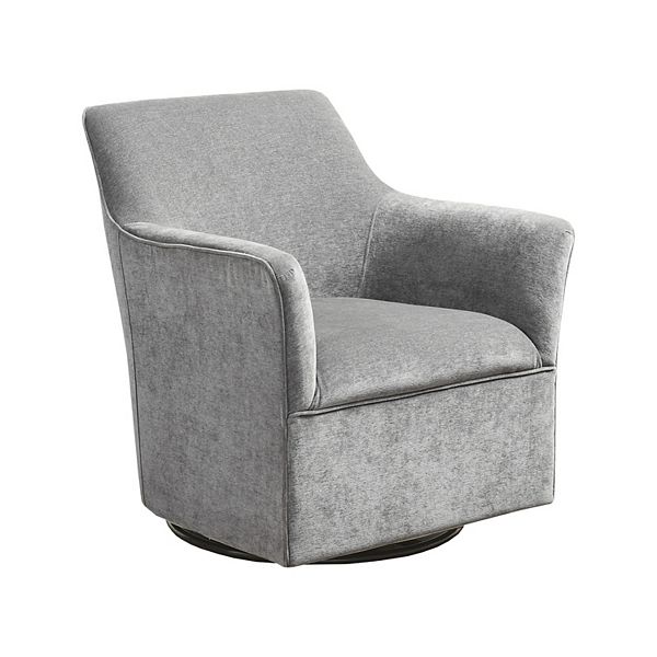 Bewick Swivel Glider Chair Plain Gray - Madison Park: Upholstered Accent, Metal Base, Foam Cushion