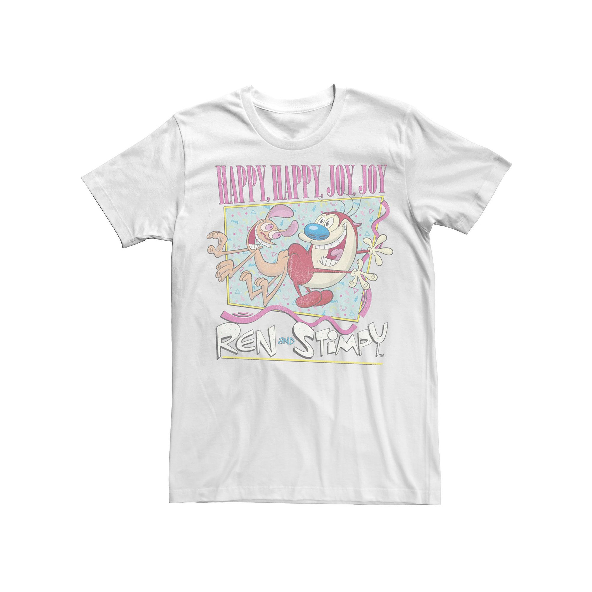 Mens Ren & Stimpy 90s Style Tee, Size: Small, White