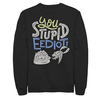 Men's Ren & Stimpy You Stupid Eediot Distressed Stamp Fleece