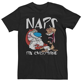 Men's Ren & Stimpy Naps Fix Everything Portrait Tee