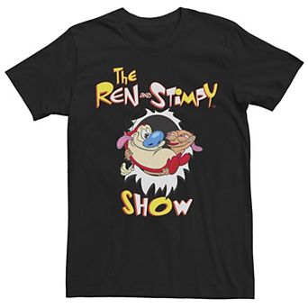 Men's Ren & Stimpy Show Tear Through Retro Logo Tee