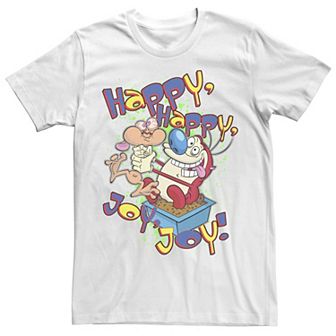 Men's Ren & Stimpy Happy Happy Joy Joy Ren Chokes Stimpy Tee