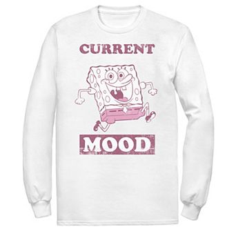 Men's Spongebob Spongebob Current Mood Pink Hue Portrait Long Sleeve Tee