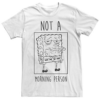 Men's Spongebob Not A Morning Person Outline Portrait Panel Tee