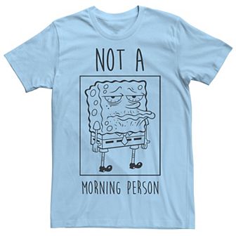 Men's Spongebob Not A Morning Person Outline Portrait Panel Tee
