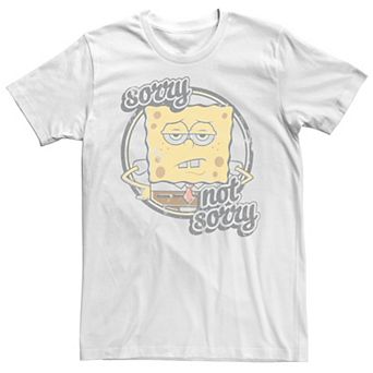 Men's Spongebob Sorry Not Sorry Distressed Circle Portrait Tee